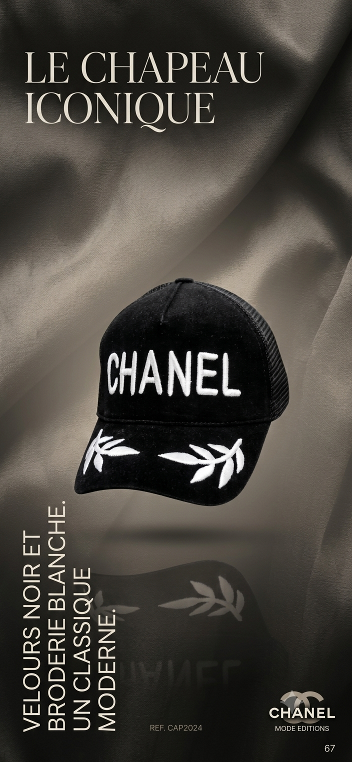 کلاه رویه مخمل طرح CHANEL
